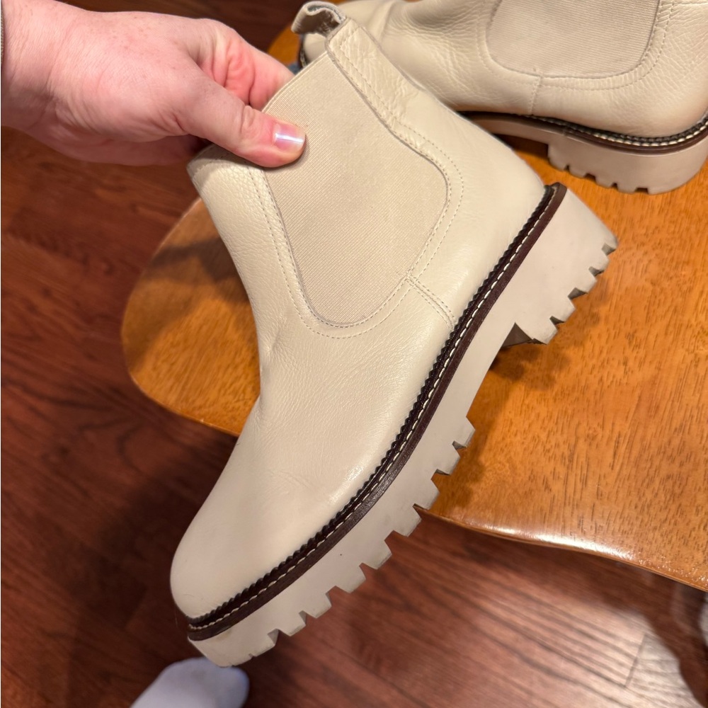 Caslon Waterproof Women's Cream Ankle Boots